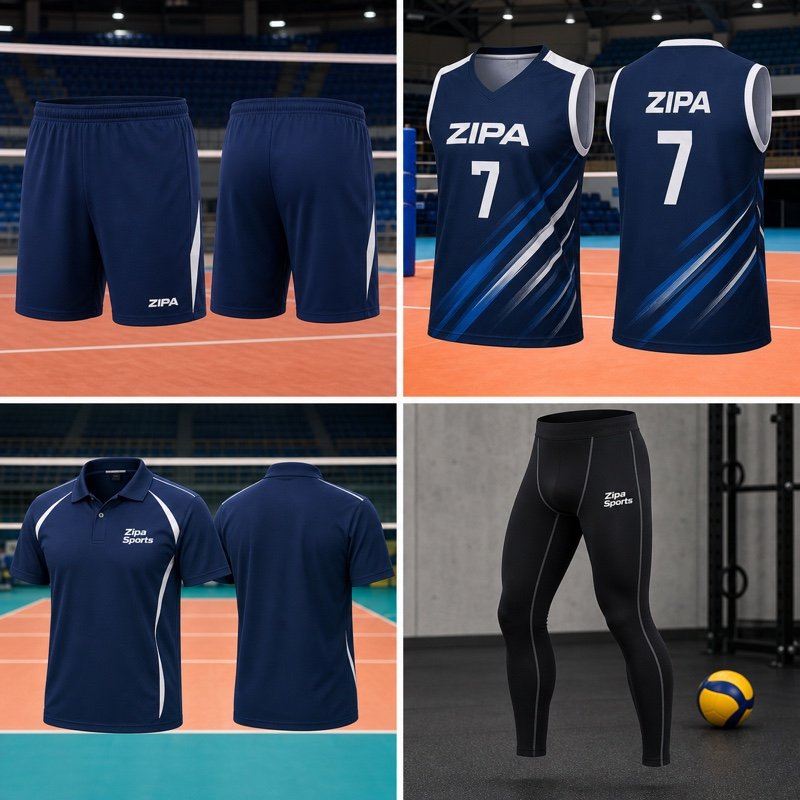 Custom volleyball coach polo shirt with embroidered club crest manufactured by ZipaSports