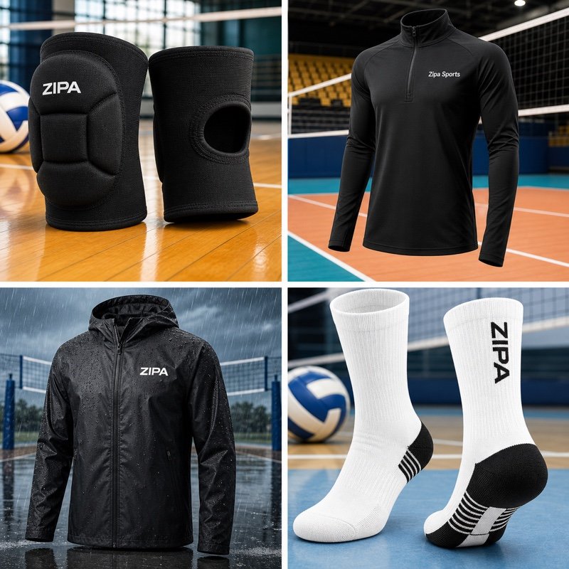 Custom volleyball rain shell jacket manufactured by ZipaSports