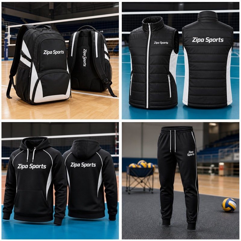 Custom volleyball team hoodie manufactured by ZipaSports