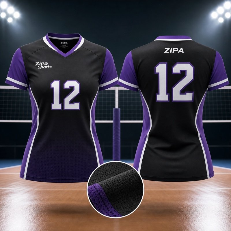 Custom women's volleyball jersey manufactured by ZipaSports