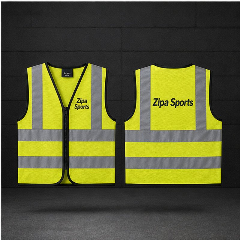 Custom junior hi-vis safety vest for children manufactured by ZipaSports