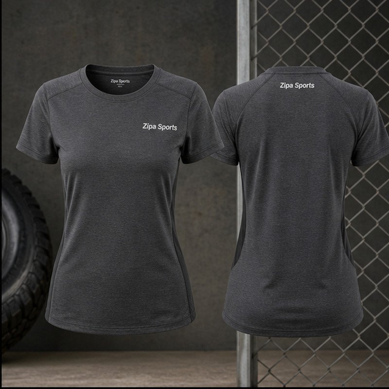 Custom women's work tees in 180 GSM ring-spun cotton manufactured by ZipaSports