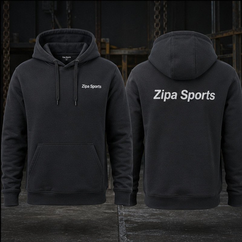 Custom work hoodies in 320 GSM brushed fleece with kangaroo pocket manufactured by ZipaSports