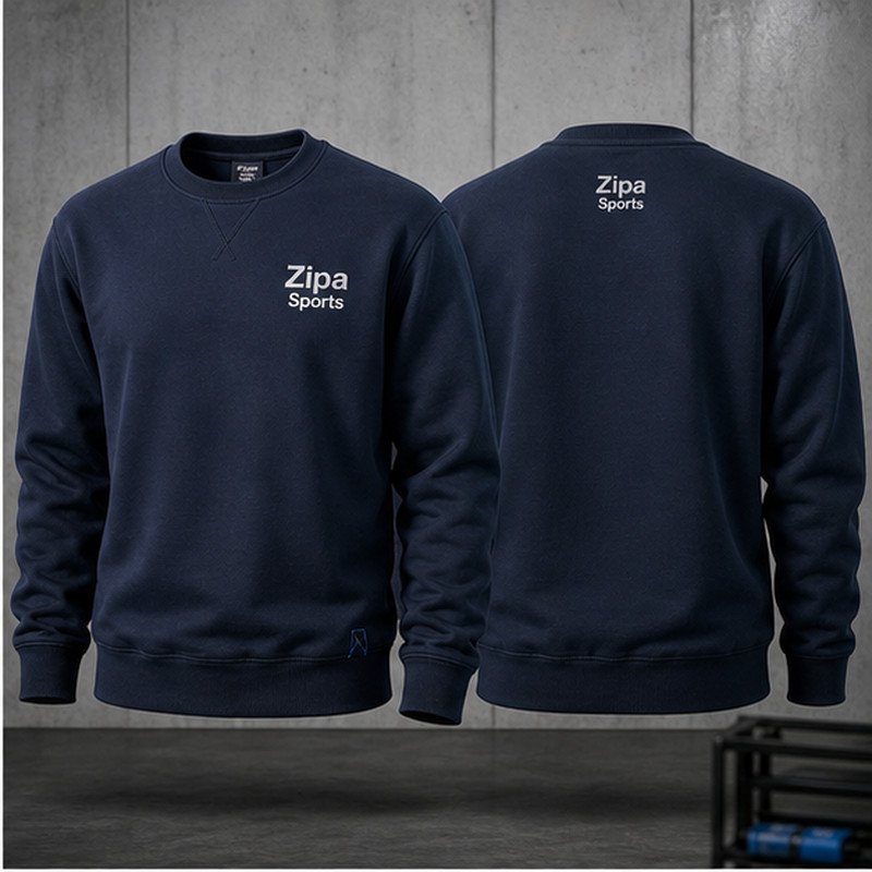 Custom work sweatshirts in 300 GSM brushed-back fleece manufactured by ZipaSports