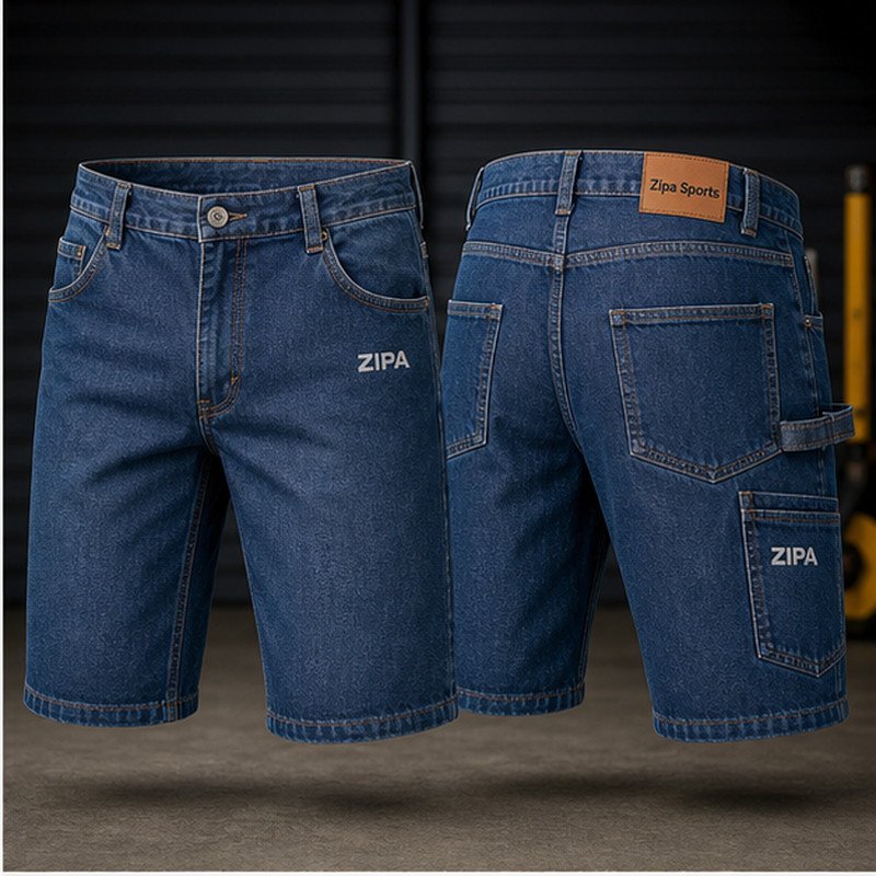Custom denim work jeans manufactured by ZipaSports