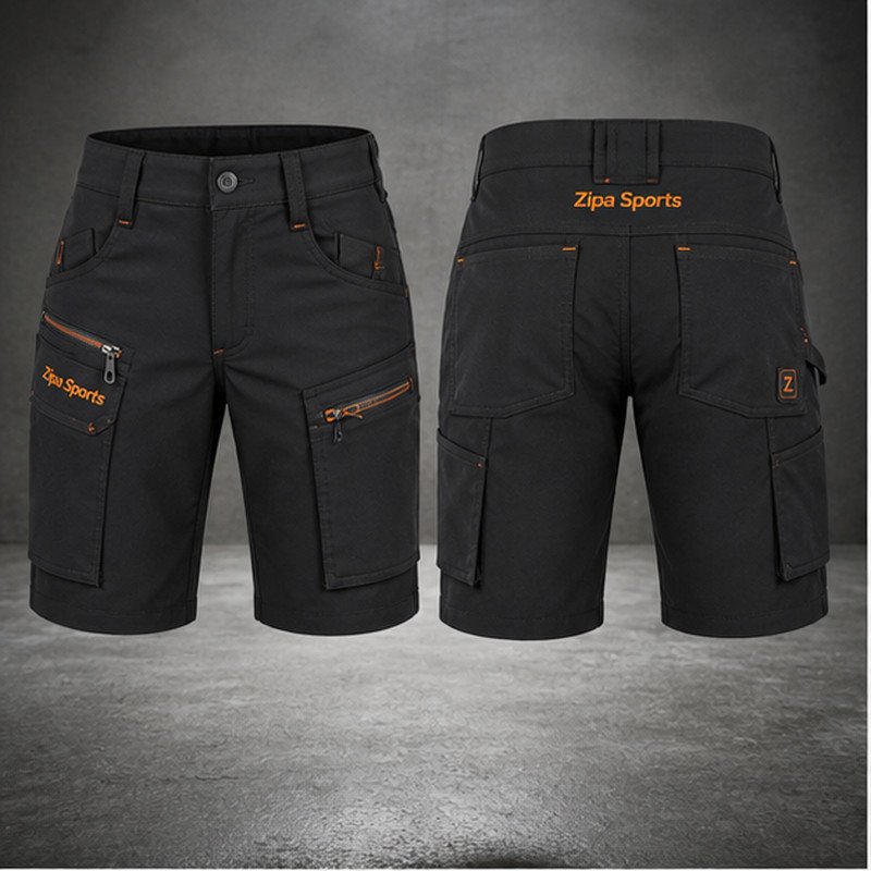 Custom slim fit stretch work trousers with articulated knees manufactured by ZipaSports