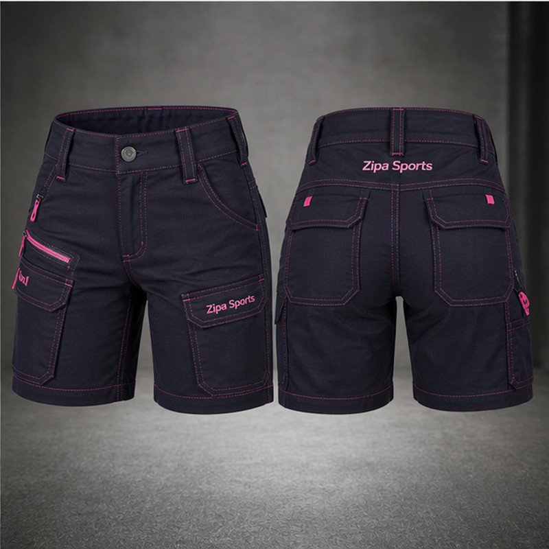 Custom women's work shorts manufactured by ZipaSports